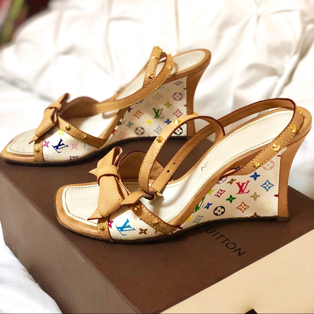 Authentic Louis Vuitton multicolore wedge